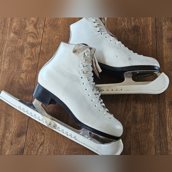 VINTAGE DON JACKSON ICE FIGURE SKATES CZECHOSLOVAKIA 8.5 B 800 MARK I 10 2/3 - Picture 2 of 14